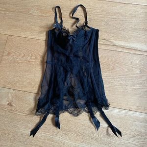 Crazy hot Agent Provocateur black lace body suit with corset tie in back!